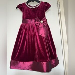 Rare Editions Holiday special Occasion Elegant Burgundy Velvet Dress size 6x NWT